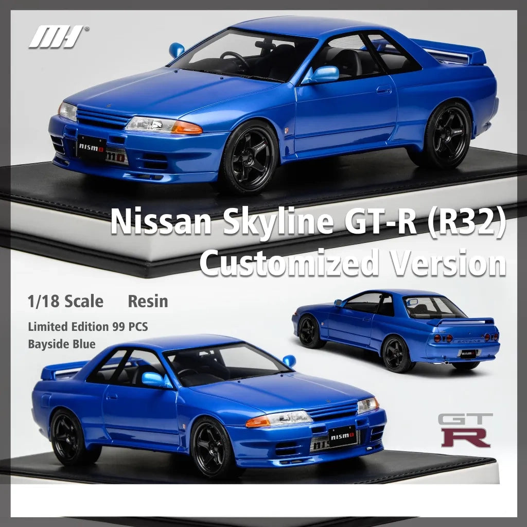 MotorHelix 1/18 Nissan Skyline GTR R32 Customized Version Bayside Blue
