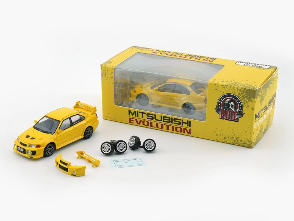 BM Creations 1/64 Mitsubishi Lancer Evolution 5 Yellow
