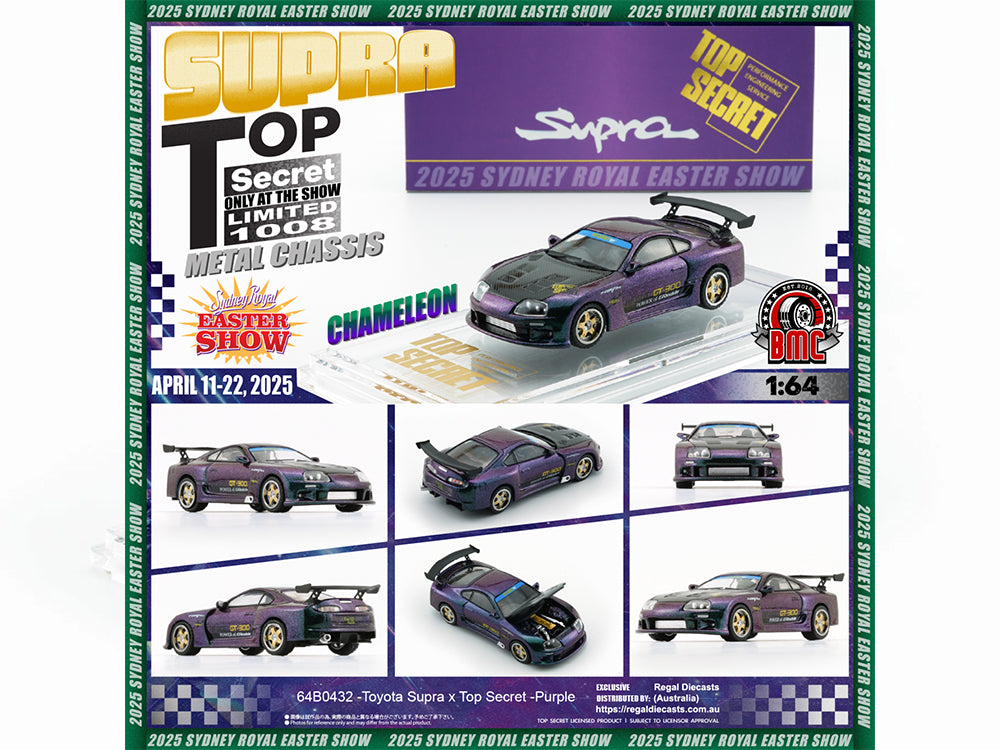 BM Creations 1/64 Toyota Supra JZA80 Top Secert Chameleon Sydney Royal Easter Show 2025