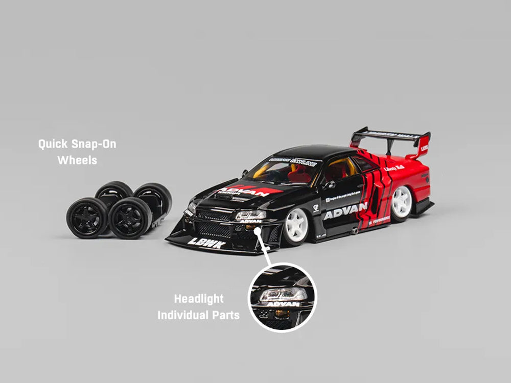 CM Model 1/64 LBWK Super Silhouette Nissan Skyline ER34 Advan Livery
