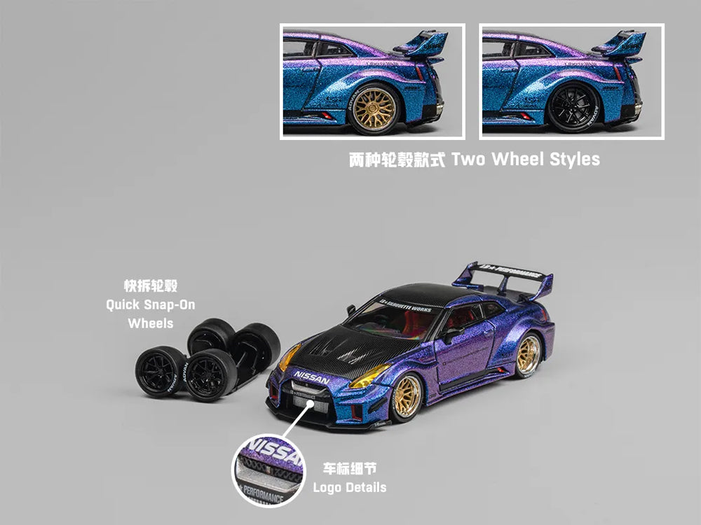 CM Model 1/64 LBWK Super Silhouette Nissan Skyline GT35RR Chameleon with Carbon Bonnet