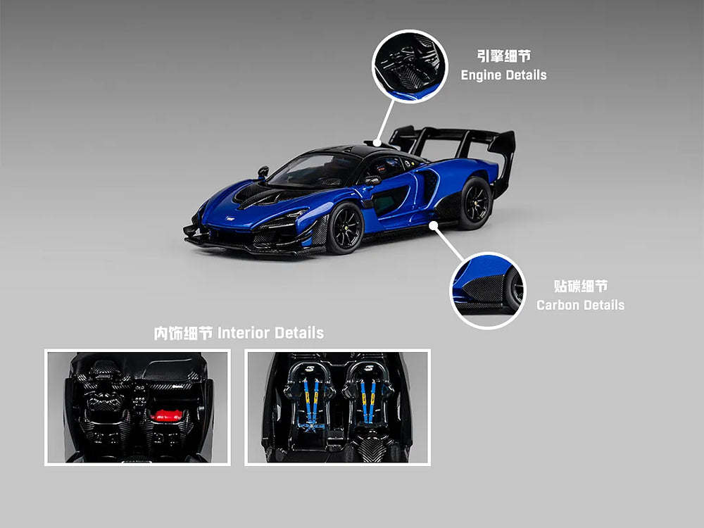 CM Model 1/64 McLaren Senna GTR Metallic Blue