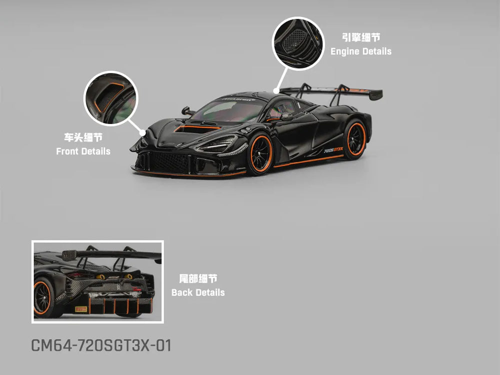CM Model 1/64 Mclaren 720S GT3X Black