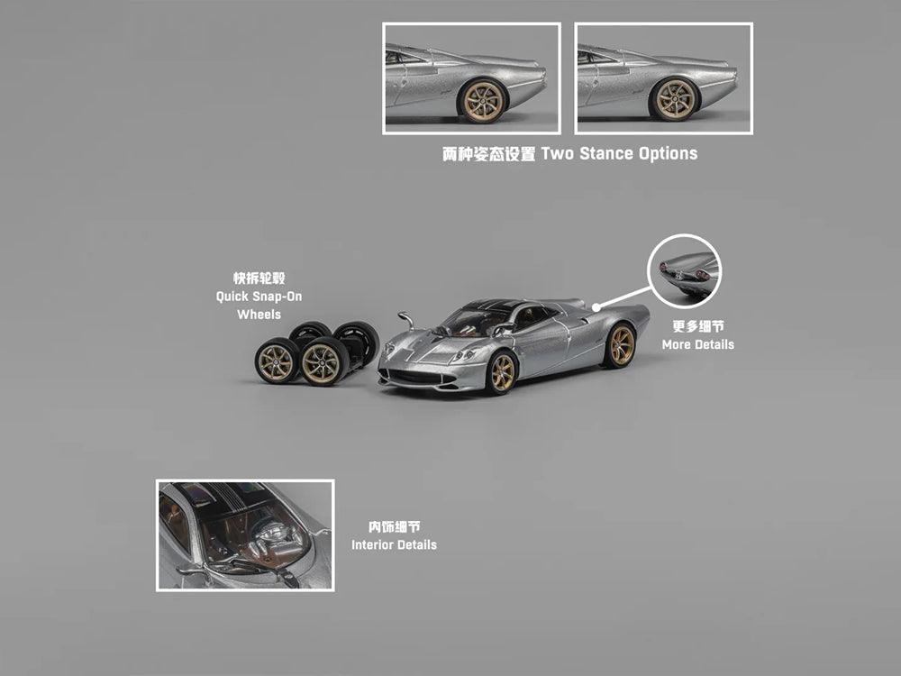 CM Model 1/64 Pagani Codalunga Metallic Silver