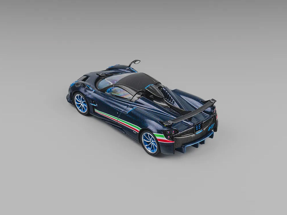 CM Model 1/64 Pagani Huayra Tricolor Blue Carbon Fibre