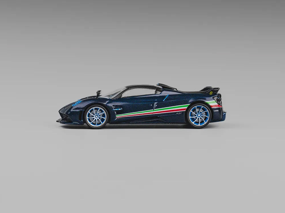 CM Model 1/64 Pagani Huayra Tricolor Blue Carbon Fibre