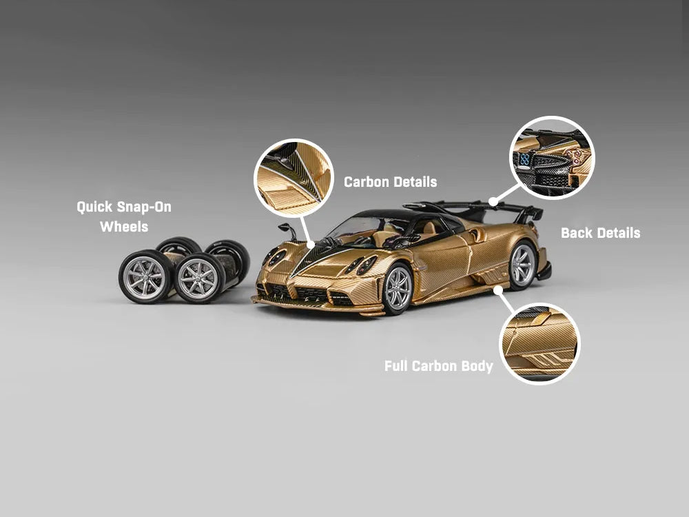 CM Model 1/64 Pagani Imola Full Carbon Gold