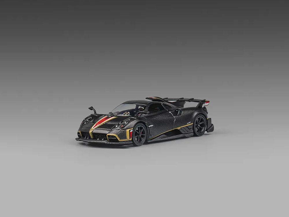 CM Model 1/64 Pagani Imola Full Dry Carbon Black with Gold Stripes