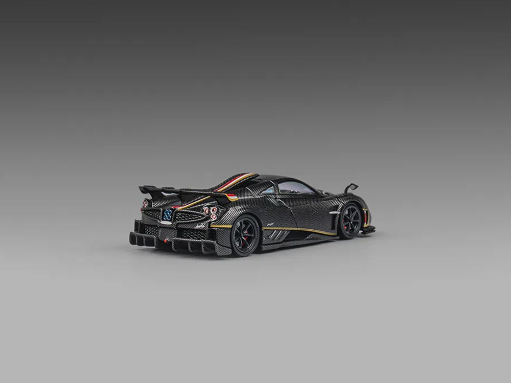 CM Model 1/64 Pagani Imola Full Dry Carbon Black with Gold Stripes