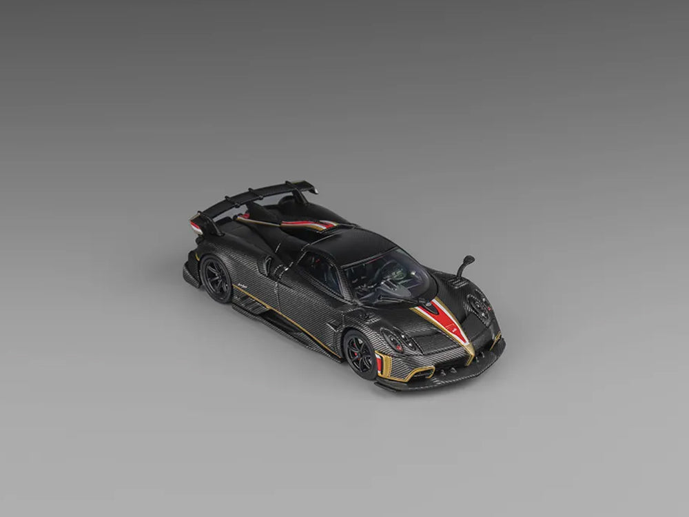 CM Model 1/64 Pagani Imola Full Dry Carbon Black with Gold Stripes