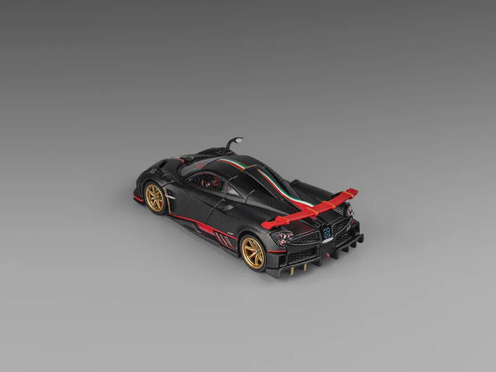 CM Model 1/64 Pagani Imola Full Dry Carbon Black with Red Stripes