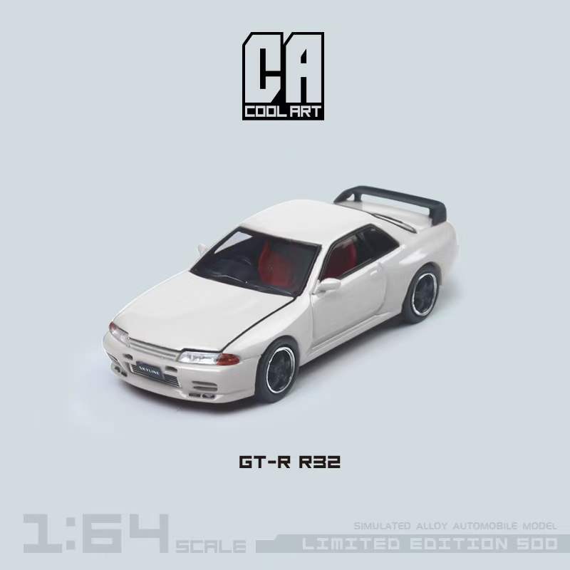 Coolart 1/64 Nissan Skyline GTR R32 White with Black Wheels