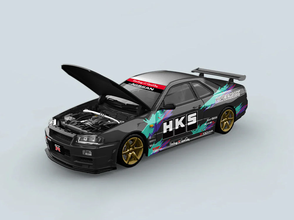 Coolart 1/64 Nissan Skyline GTR R34 HKS Livery Black Car Only