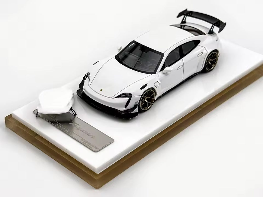 Error404 x ZEPHYR 1/64 Porsche Tycan Pearl White