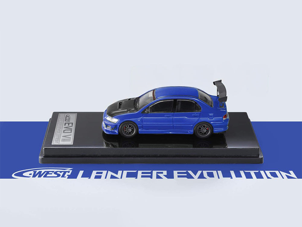 Fast Speed 1/64 Mitsubishi Lancer Evolution VII C-West Kit with Carbon Bonnet Blue