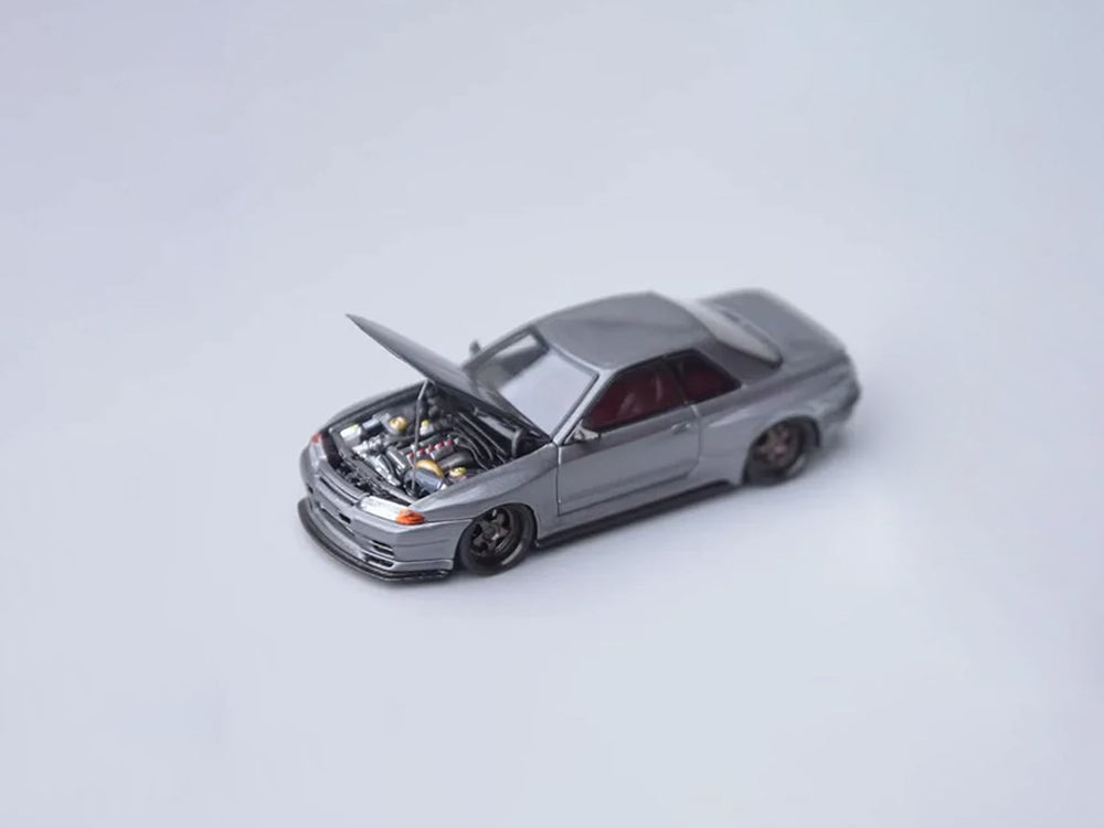 Focal Horizon 1/64 Garage Active Nissan Skyline GTR R32 Modified with Carbon Bonnet Grey