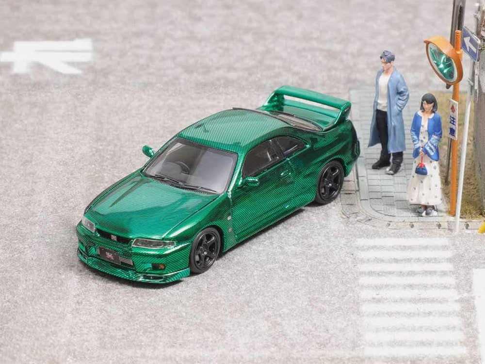 Focal Horizon 1/64 Nissan Skyline GTR R33 Chrome Carbon Green - Diecast Toyz Australia