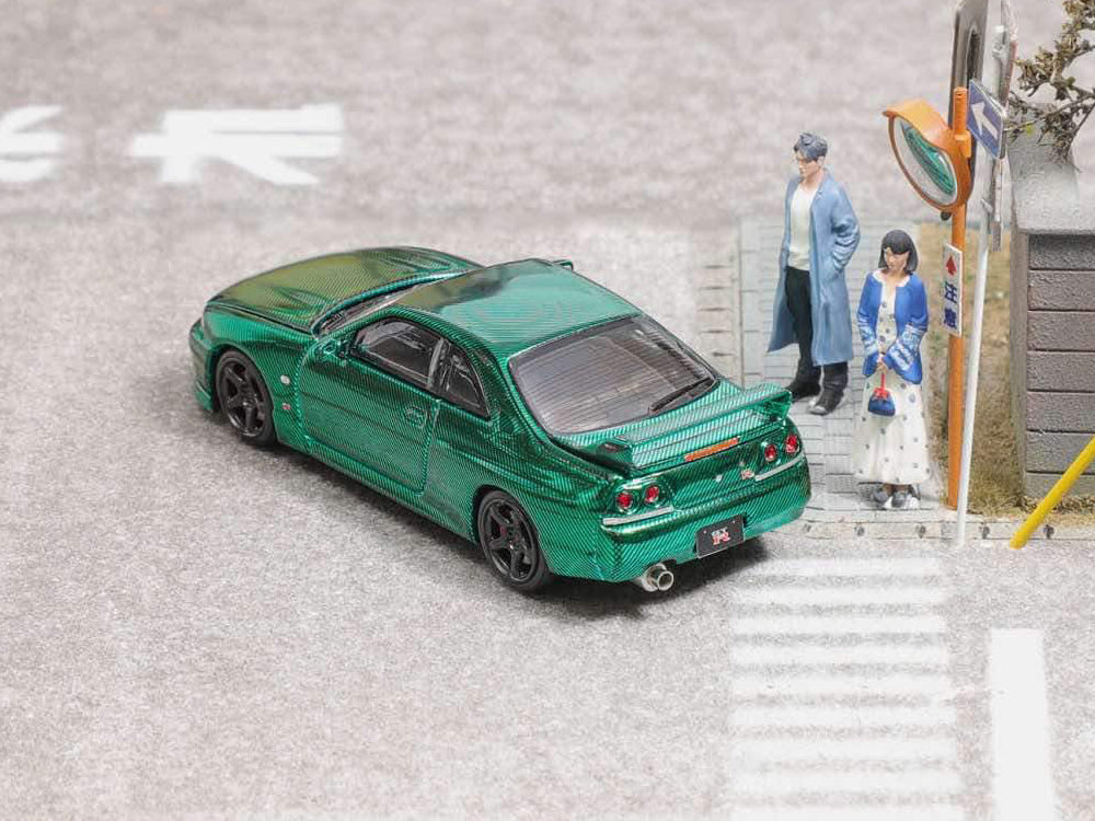 Focal Horizon 1/64 Nissan Skyline GTR R33 Chrome Carbon Green - Diecast Toyz Australia
