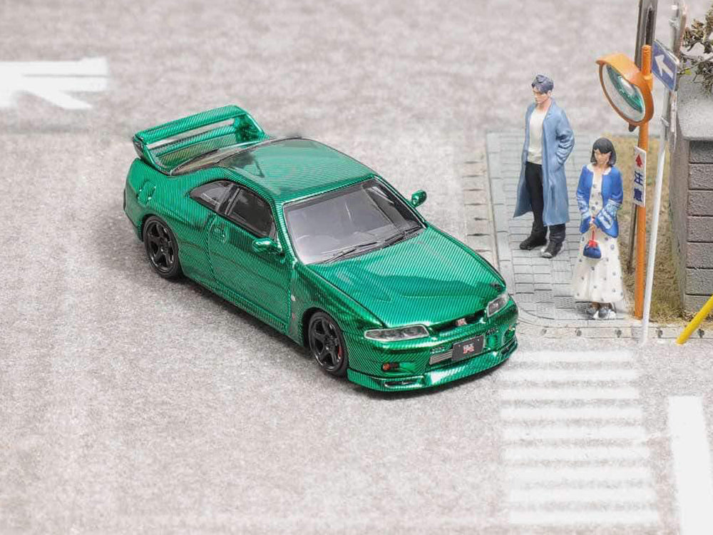 Focal Horizon 1/64 Nissan Skyline GTR R33 Chrome Carbon Green - Diecast Toyz Australia