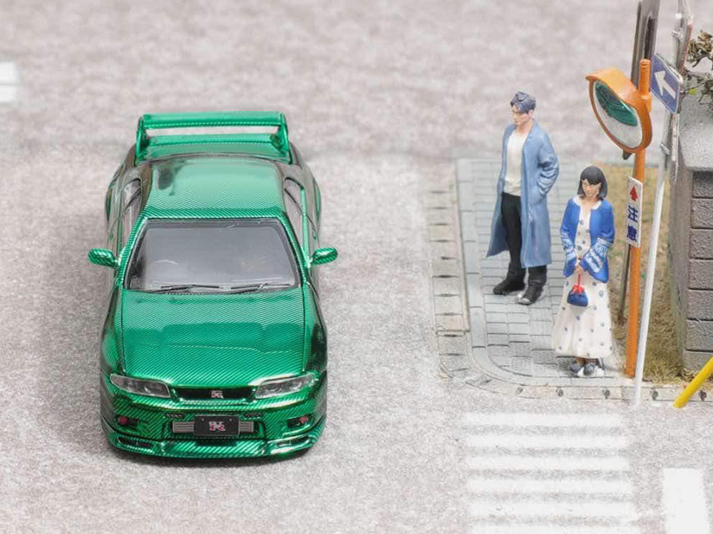 Focal Horizon 1/64 Nissan Skyline GTR R33 Chrome Carbon Green - Diecast Toyz Australia