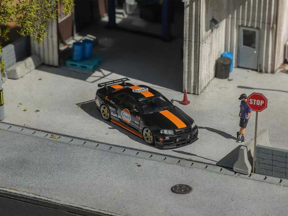 Fuji 1/64 Nissan Skyline GTR R34 Z Tune Gulf Black