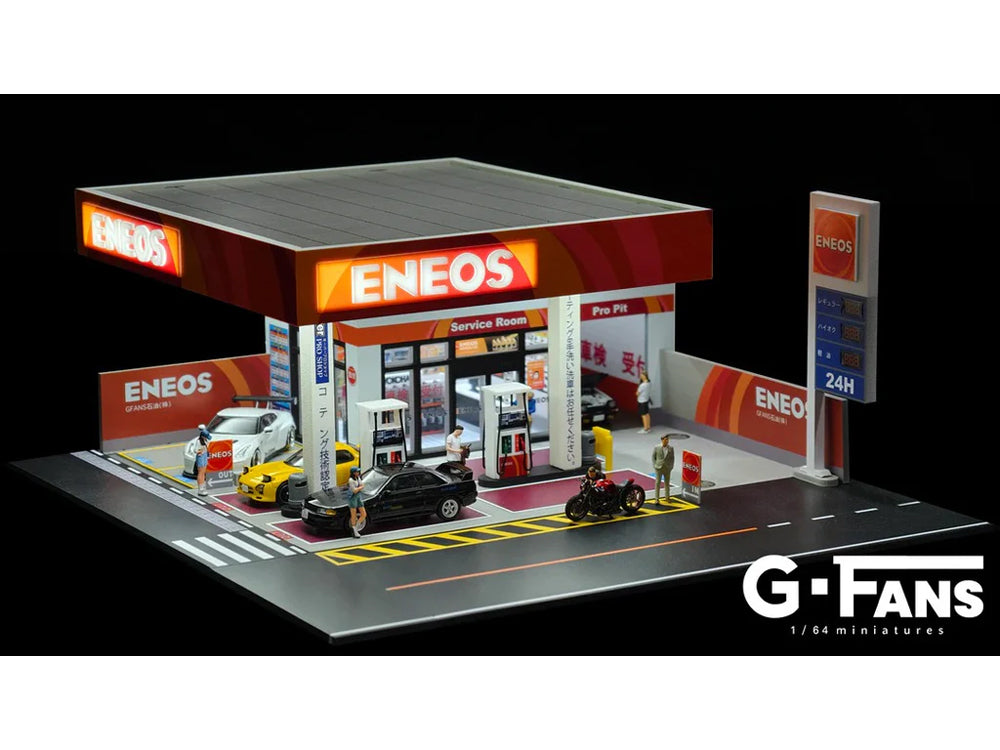 G Fans 1/64 Eneos Petrol Gas Fuel Station Theme Diorama with LED Light