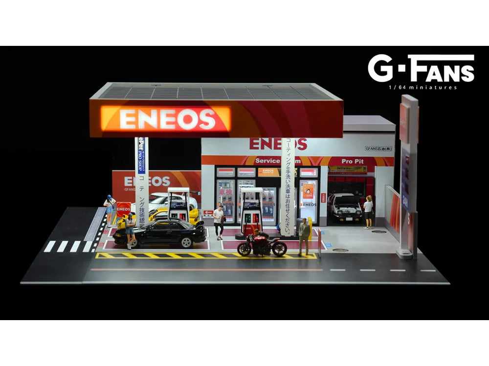 G Fans 1/64 Eneos Petrol Gas Fuel Station Theme Diorama with LED Light