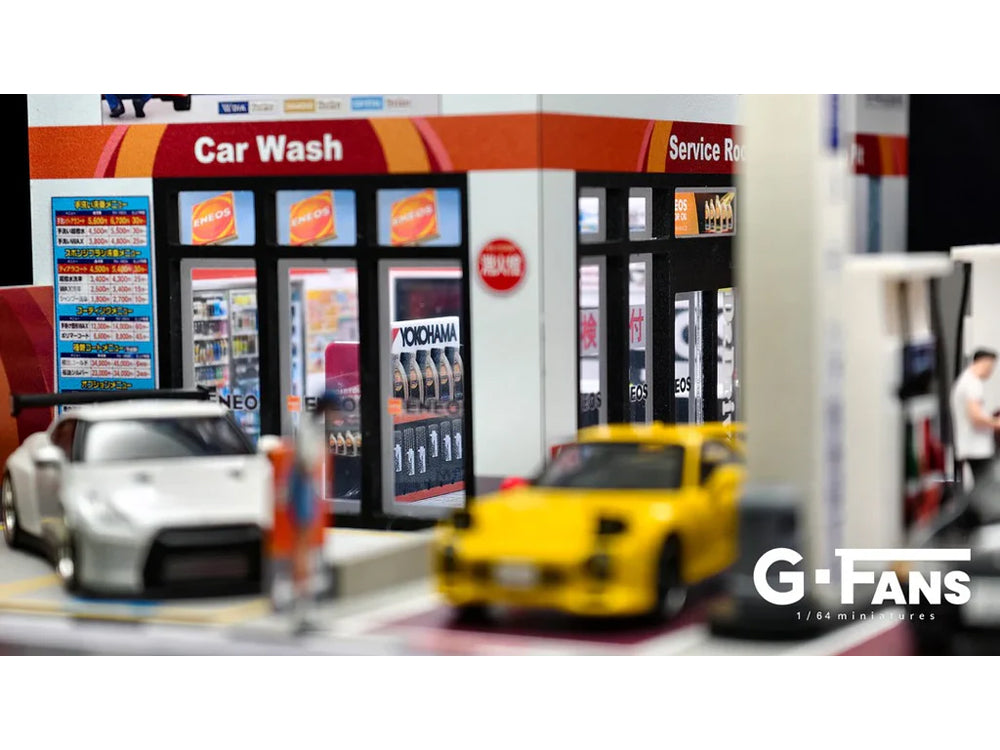G Fans 1/64 Eneos Petrol Gas Fuel Station Theme Diorama with LED Light