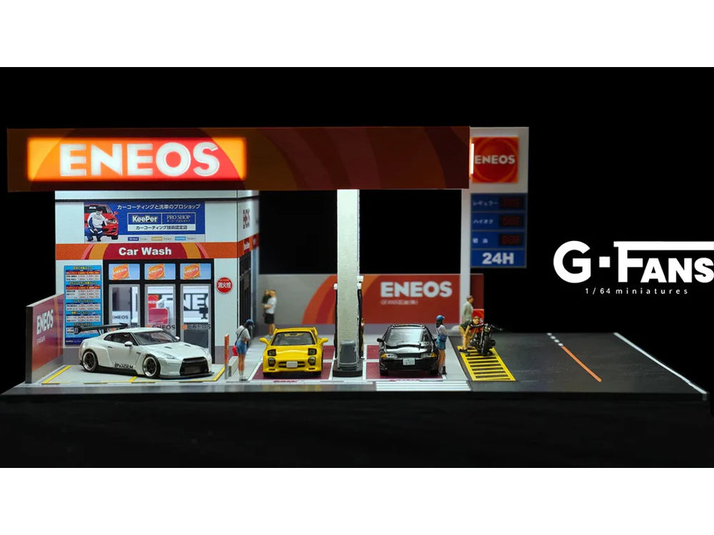 G Fans 1/64 Eneos Petrol Gas Fuel Station Theme Diorama with LED Light
