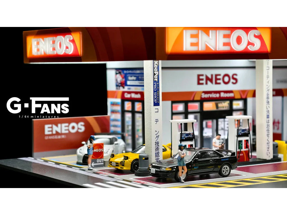 G Fans 1/64 Eneos Petrol Gas Fuel Station Theme Diorama with LED Light