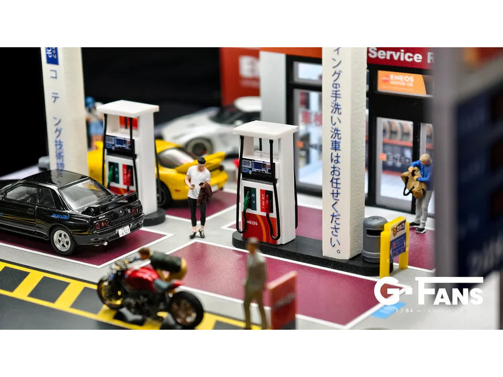 G Fans 1/64 Eneos Petrol Gas Fuel Station Theme Diorama with LED Light