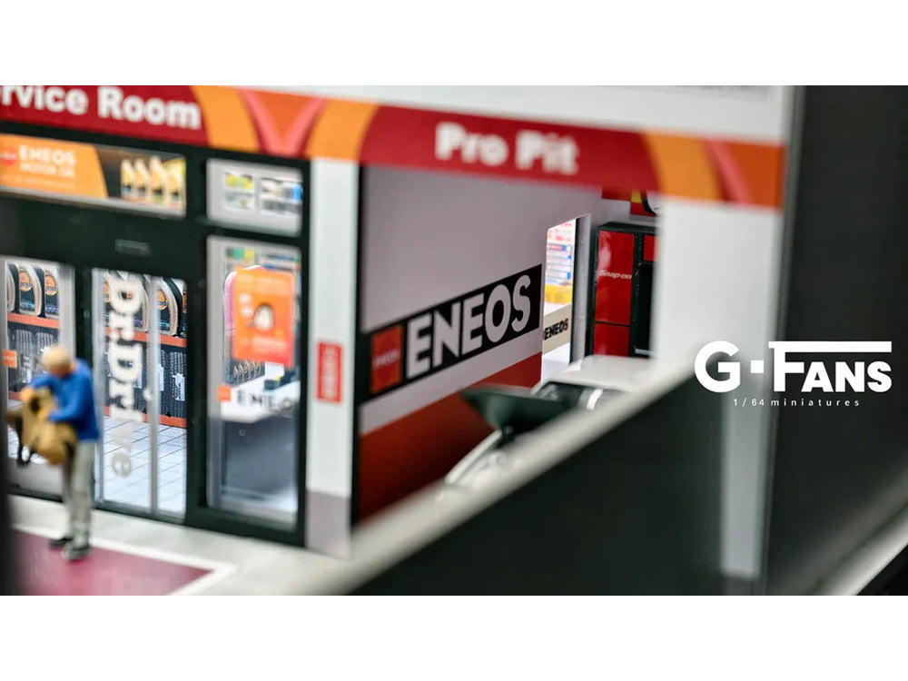 G Fans 1/64 Eneos Petrol Gas Fuel Station Theme Diorama with LED Light