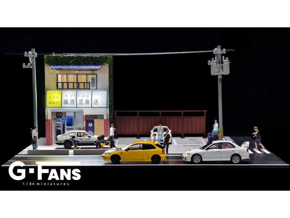 G Fans 1/64 Initial D Fujiawara Theme Diorama with LED Light