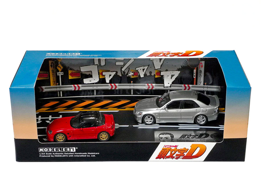 Hi Story 1/64 Initial D Suzuki EA11R Red & Lexus SXE10 Silver - Diecast Toyz Australia