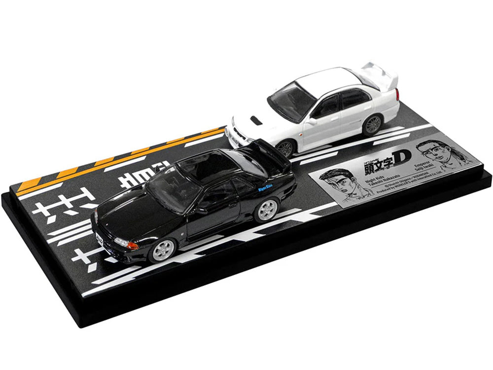 Hi Story 1/64 Initial D Nissan Skyline GTR R32 vs Mitsubishi Lancer Evo IV CN9A - Nakazato vs Iwaki Seiji - Diecast Toyz Australia