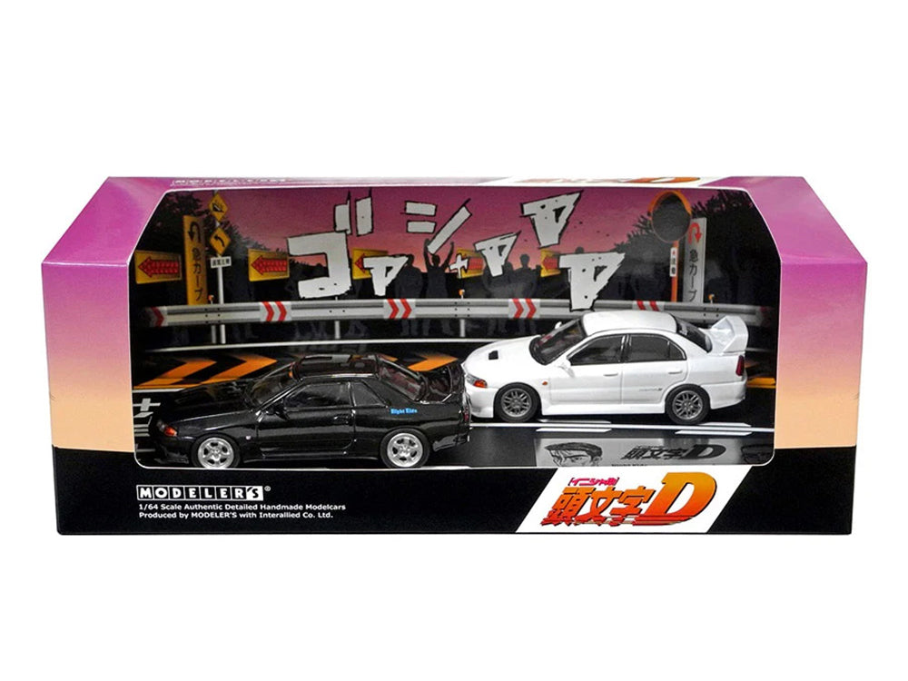 Hi Story 1/64 Initial D Nissan Skyline GTR R32 vs Mitsubishi Lancer Evo IV CN9A - Nakazato vs Iwaki Seiji - Diecast Toyz Australia