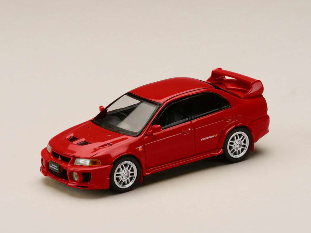 Hobby Japan 1/64 Mitsubishi Lancer Evolution 5 CP9A with Mud Flaps Palmer Red - Diecast Toyz Australia