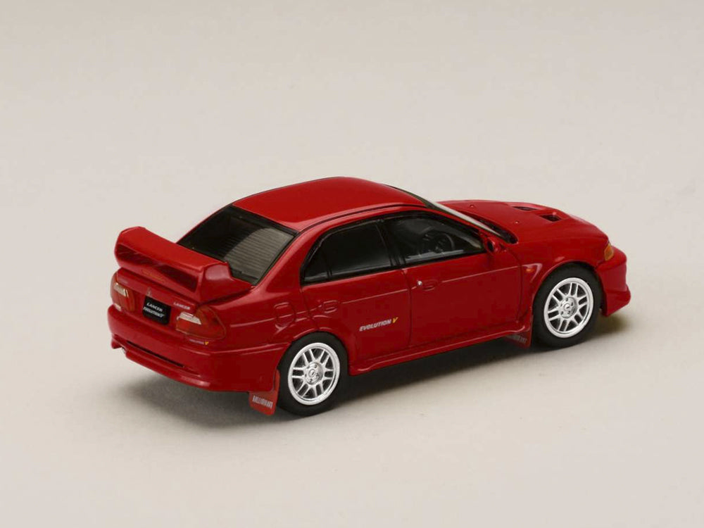 Hobby Japan 1/64 Mitsubishi Lancer Evolution 5 CP9A with Mud Flaps Palmer Red - Diecast Toyz Australia