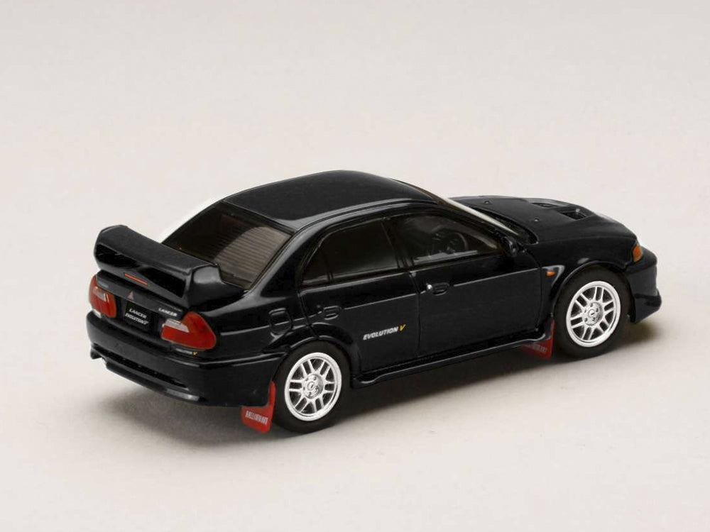 Hobby Japan 1/64 Mitsubishi Lancer Evolution 5 CP9A with Mud Flaps Pyrenees Black - Diecast Toyz Australia