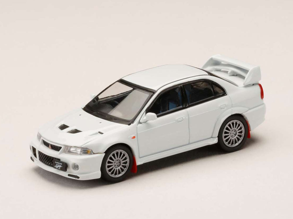 Hobby Japan 1/64 Mitsubishi Lancer Evolution 6 CP9A with Mud Flaps Scortia White - Diecast Toyz Australia