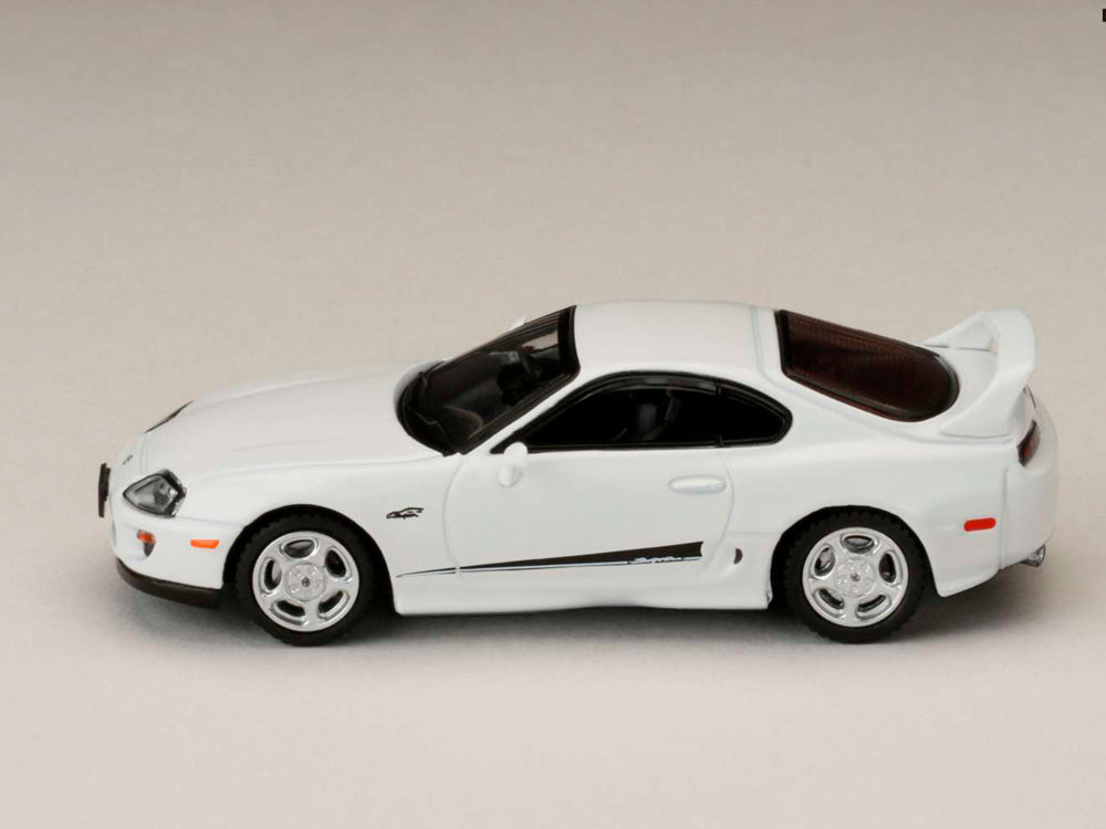 Hobby Japan 1/64 Toyota Supra RZ JZA80 Customized Version with Active Spoiler Parts Pearl White - Diecast Toyz Australia