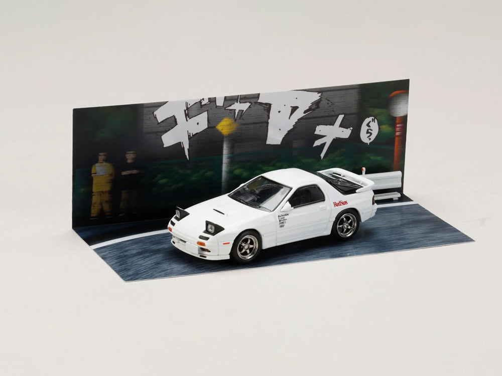 Hobby Japan x JDM64 1/64 Mazda RX7 FC3S Red Suns Ryosuke Takahahi vs Takumi Fujiwara Initial D