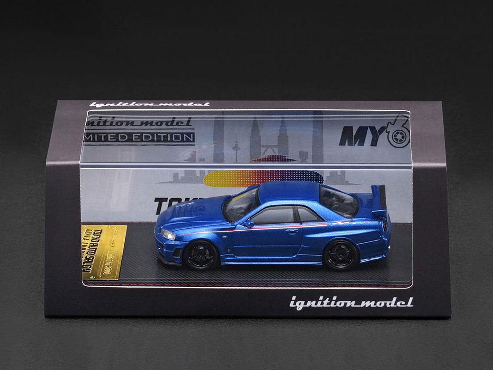 Ignition Model 1/64 Nissan Skyline GTR R34 BNR34 V-Spec II Metallic Blue TASKL25 Event Model