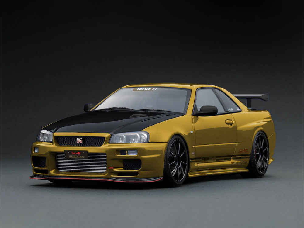 Ignition Model 1/18 Nissan Skyline GTR R34 Top Secret Gold - Diecast Toyz Australia