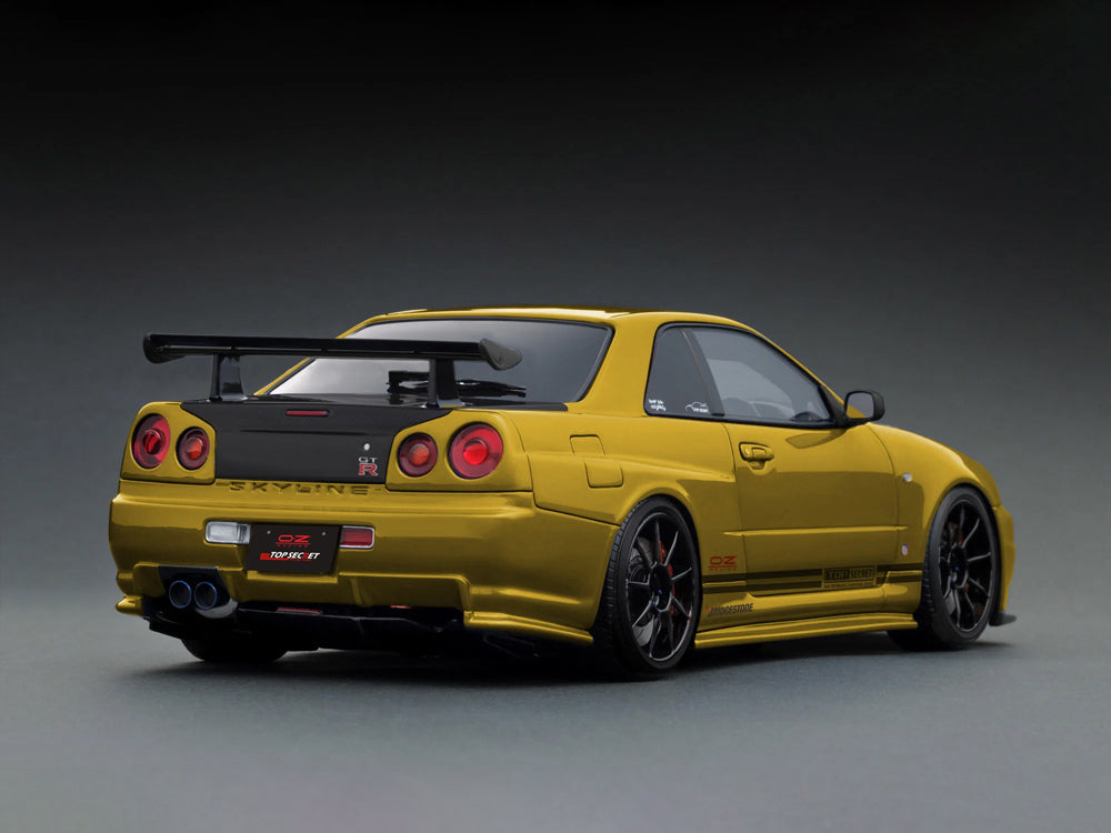 Ignition Model 1/18 Nissan Skyline GTR R34 Top Secret Gold - Diecast Toyz Australia