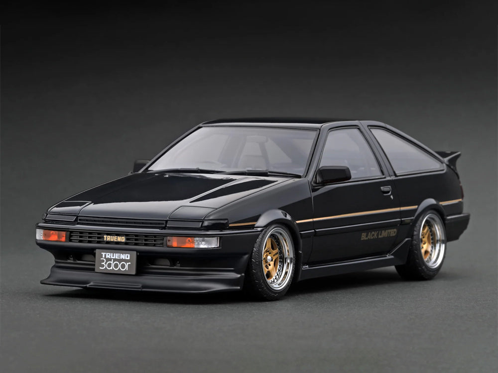 Ignition Model 1/18 Toyota Sprinter Trueno AE86 3 Door GT Apex Black Limited - Diecast Toyz Australia