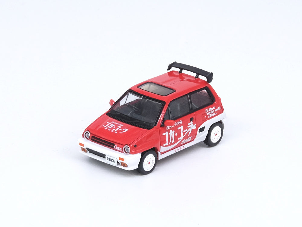 Inno64 Honda City Turbo II Coca Cola Livery with Motocompo - Diecast Toyz Australia