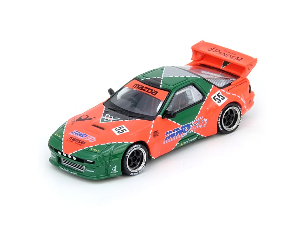 Inno64 Mazda RX7 FC3S Pandem Aero Widebody HK Toy Car Salon 2025 Orange/Green