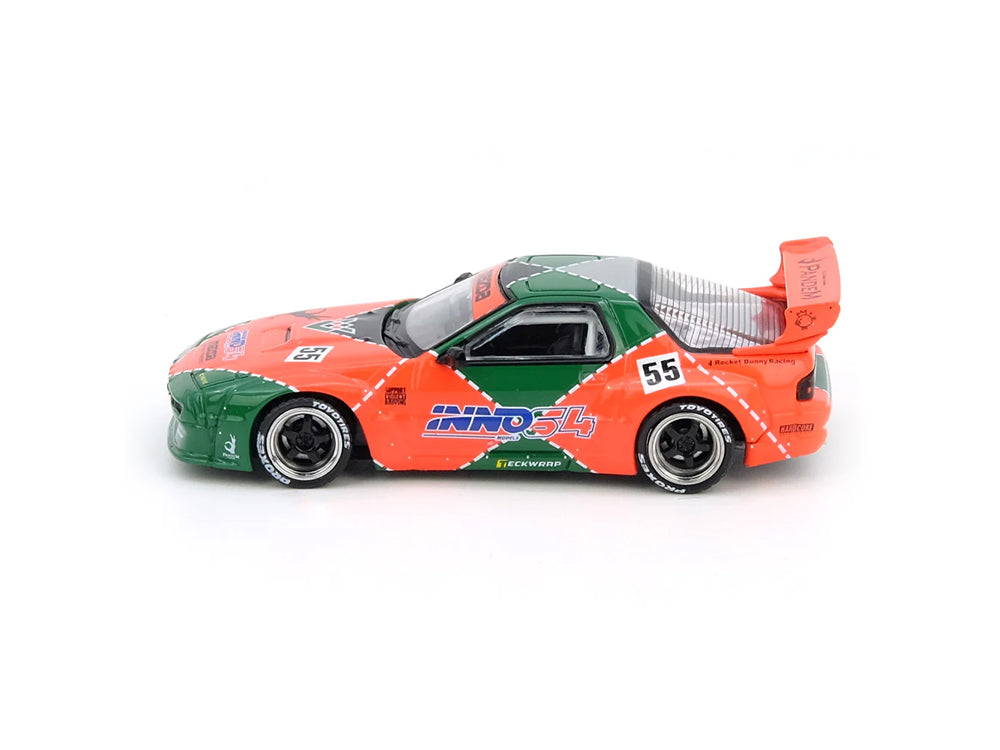 Inno64 Mazda RX7 FC3S Pandem Aero Widebody HK Toy Car Salon 2025 Orange/Green