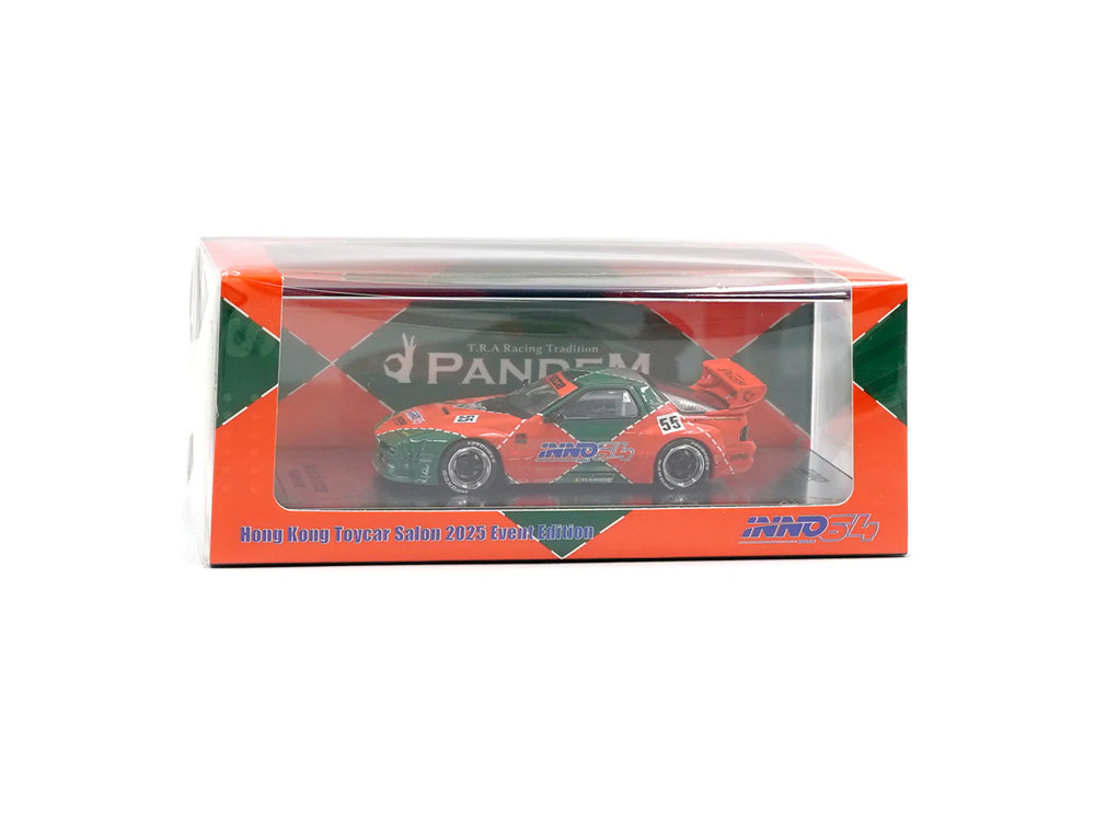 Inno64 Mazda RX7 FC3S Pandem Aero Widebody HK Toy Car Salon 2025 Orange/Green